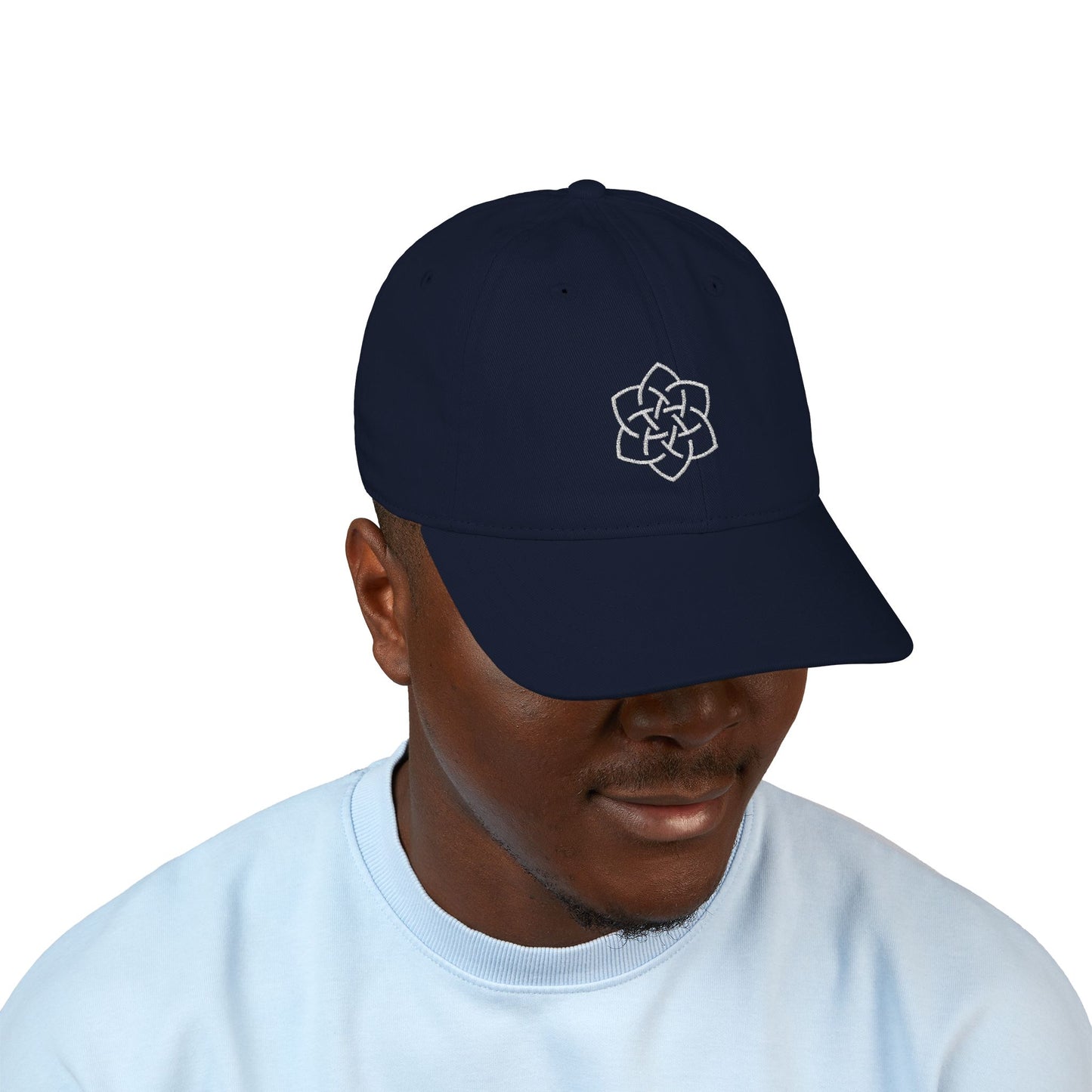 Organic Baseball Cap with SarahBethYoga Flower Embroidery