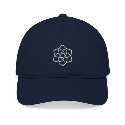 Organic Baseball Cap with SarahBethYoga Flower Embroidery