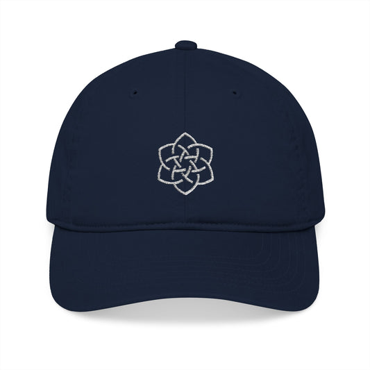 Organic Baseball Cap with SarahBethYoga Flower Embroidery